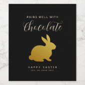シックなイースターバニーパーソナライズされたワインラベル ワインラベル (シングルラベル)