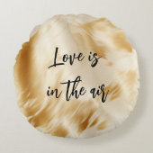 シックなウェスタンエレガント金ゴールドホワイトクリームコウィド ラウンドクッション (正面)