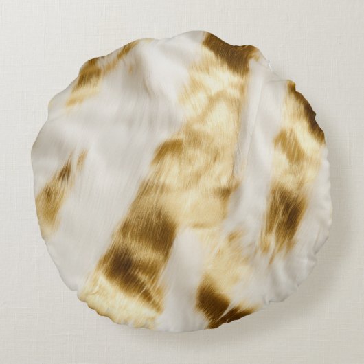 シックなウェスタンエレガント金ゴールドホワイトクリームコウィド ラウンドクッション (裏面)