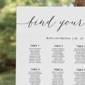 シックなウェディングレセプションシーティングチャートのサイン ポスター