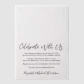 シックなウェディングレセプションフォトオーバーレイ ベラム紙招待状 (正面)