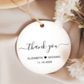 シックなウェディングレセプション後パーティーありがとう フェイバータグ