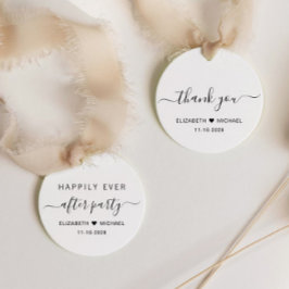 シックなウェディングレセプション後パーティーありがとう フェイバータグ