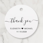 シックなウェディングレセプション後パーティーありがとう フェイバータグ (正面)