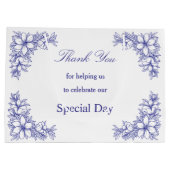 シックなウェディング華美デイフレームと花 ラージペーパーバッグ (裏面)