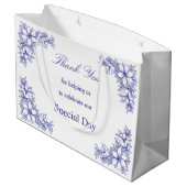 シックなウェディング華美デイフレームと花 ラージペーパーバッグ (裏面アングル)