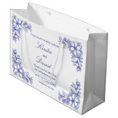 シックなウェディング華美デイフレームと花 ラージペーパーバッグ (正面アングル)