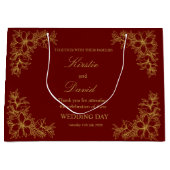 シックなウェディング華美デイフレームと花 ラージペーパーバッグ (正面)