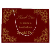 シックなウェディング華美デイフレームと花 ラージペーパーバッグ (裏面)