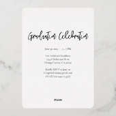 シックなウェー縁どブ・ボウ写真卒業パーティー 箔招待状 (裏面)