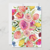 シックなウォーターカラーガーデンフラワーズブライダルシャワー 招待状 (裏面)