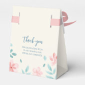 シックなウォーターカラーピンクフローラ結婚式の引き出物ボックス フェイバーボックス (裏面サイド)