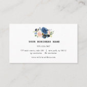 シックなウォーターカラーブルーフラワーズプロフェッショナルビジネス ロイヤリティカード (裏面)