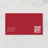 シックなウォーターカラーレッドローズアパレルブティック 名刺 (裏面)