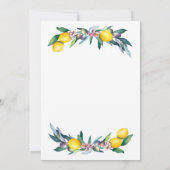 シックなウォーターカラーレモンズオリーブ サンキューカード (裏面)