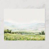 シックなウォーターカラーヴィンヤードランドスケープ結婚ズ詳細 エンクロージャーカード (裏面)