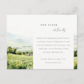 シックなウォーターカラーヴィンヤードランドスケープ結婚ズ詳細 エンクロージャーカード (正面)