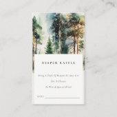 シックなウッドランドの森おむつラッフルベビーシャワー エンクロージャーカード (正面)