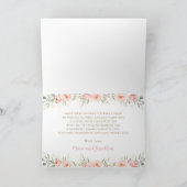 シックなウッドランドアニマルズソフト赤面ピンクフローラ サンキューカード (内部)