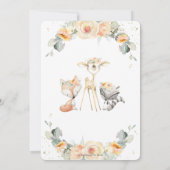 シックなウッドランドイエローフローラグリーンリーベビーシャワー 招待状 (裏面)