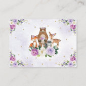 シックなウッドランドパープルフローラベビーおむつラッフル エンクロージャーカード (裏面)