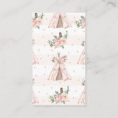 シックなウッドランド動物の部族シャワーブックベビー エンクロージャーカード (裏面)