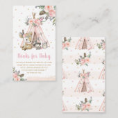 シックなウッドランド動物の部族シャワーブックベビー エンクロージャーカード (正面/裏面)