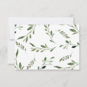 シックなウッドランド動物緑の本ベビーカード 招待状 (裏面)