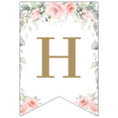 シックなウッドランド動物赤面ピンクフローラ誕生日 バンティングフラッグ (第2の旗)