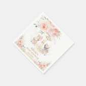 シックなウッドランド動物赤面フローラベビーシャワー スタンダードカクテルナプキン (角)