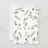 シックなウッドランド森林動物の緑の赤ちゃんシャワー サンキューカード (裏面)