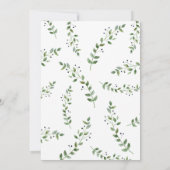 シックなウッドランド緑の森の動物の赤ちゃんシャワー サンキューカード (裏面)