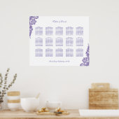 シックなウルトラバイオレット結婚レースのシーティングチャート ポスター (キッチン)