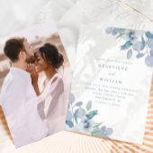 シックなエアリーブルーフローラブーケ結婚フォトズ