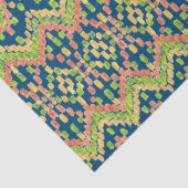 シックなエキゾチックな民族イカットパターンオンブルー 薄葉紙 (詳細)