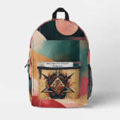 シックなエコフレンドリートートバッグ プリントバックパック (正面)