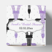 シックなエッフェルタワーパーソナライズされたパープルの好意ボックス フェイバーボックス (上部)