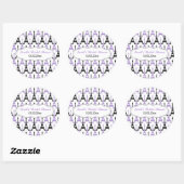 シックなエッフェルタワーパープルパーソナライズされたステッカー ラウンドシール (シート)