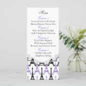 シックなエッフェルタワーパープルパーソナライズされたメニューカード メニュー (スタンド正面)