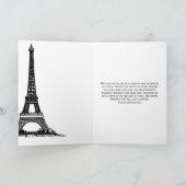シックなエッフェルタワー、女の子、ハートバルーン誕生日 カード (内部)