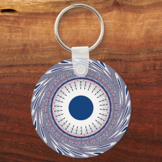 シックなエネルギッシュな目のデザイン:魅惑的なパターン キーホルダー (正面)