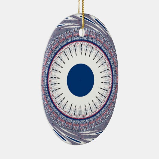 シックなエネルギッシュな目のデザイン:魅惑的なパターン セラミックオーナメント (右)