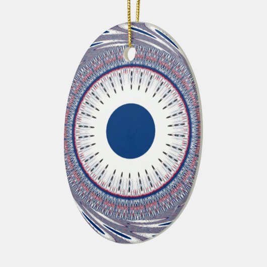 シックなエネルギッシュな目のデザイン:魅惑的なパターン セラミックオーナメント (左)