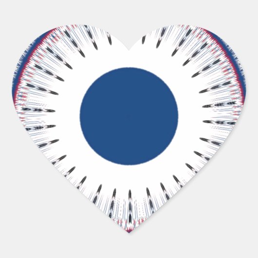シックなエネルギッシュな目のデザイン:魅惑的なパターン ハートシール (正面)