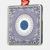 シックなエネルギッシュな目のデザイン:魅惑的なパターン メタルオーナメント (左)