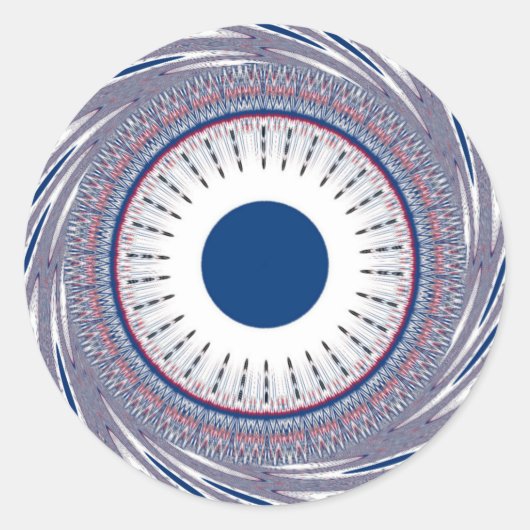シックなエネルギッシュな目のデザイン:魅惑的なパターン ラウンドシール (正面)