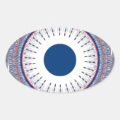 シックなエネルギッシュな目のデザイン:魅惑的なパターン 楕円形シール (正面)