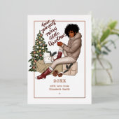 シックなエボニー　メリー　リトル　クリスマス 箔シーズンカード (立ち正面)