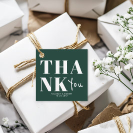 シックなエメラルドグリーンはっきりしたサンキューウェディングパーティー フェイバータグ