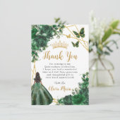 シックなエメラルドグリーンフラワーズフローラキンセアニラ サンキューカード (スタンド正面)